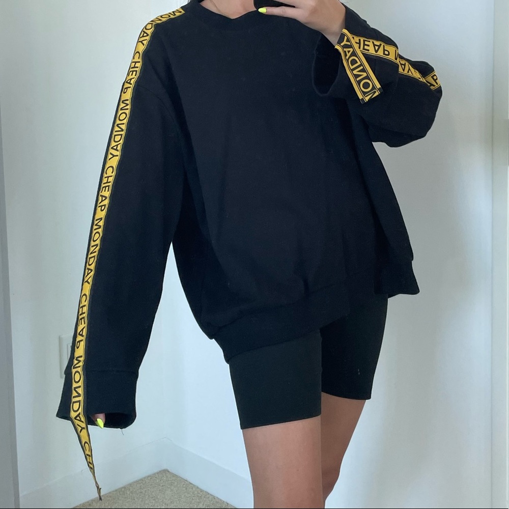 Cheap Monday Woman Sweatshirt Goal Tape Black